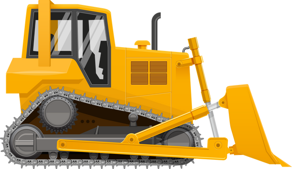 Yellow dozer illustration