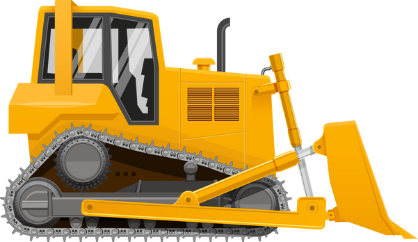Yellow dozer illustration